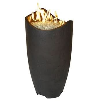 American Fyre Designs 20 Inch Wave Fire Urn with Door, Smoke, Natural Gas, With Access- 530-SM-11-M2NC