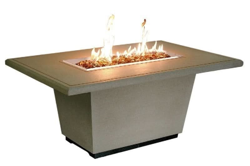 American Fyre Designs 24 Inch Cosmopolitan Rectangle Firetable, Cafe Blanco, Natural Gas- 635-CB-11-M4NC