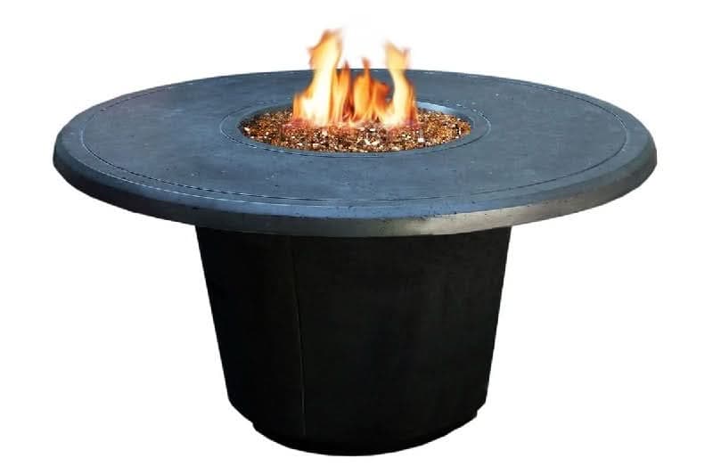 American Fyre Designs Reclaimed Wood 24 Inch Cosmo Round Firetable, French Barrel Oak, Natural Gas- 645-BA-FO-M2NC