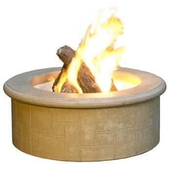 American Fyre Designs 39 Inch Round El Dorado Firepit, Black Lava, Propane Gas- 681-BA-11-M6PC