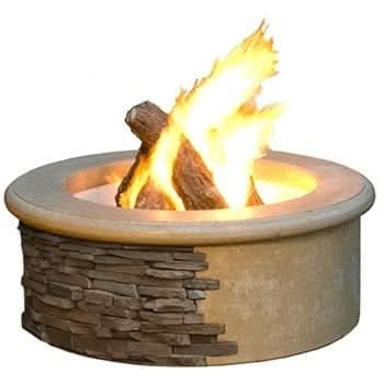 American Fyre Designs 39 Inch Round Contractor's Model Firepit, Black Lava, Propane Gas- 685-BA-11-M6PC