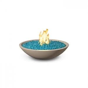 American Fyre Designs 24 Inch Marseille Round Fire Bowl, Smoke, Propane Gas- 755-SM-11-M2PC