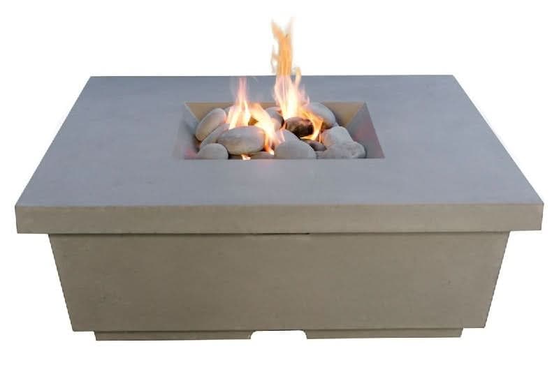American Fyre Designs 15 1/2 Inch Contempo Square Firetable, Dark Basalt, Propane Gas- 784-DB-11-M2PC