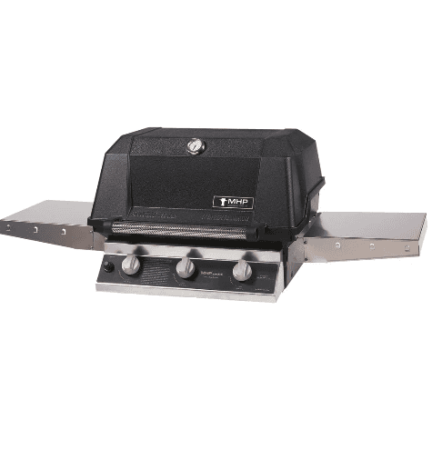MHP WHRG4DD - 57-Inch 3-Burner Hybrid Stainless Patio Base Grill with SearMagic Grids and Hybrid Burners - Natural Gas - WHRG4DD-NS + OCOL + OP-N