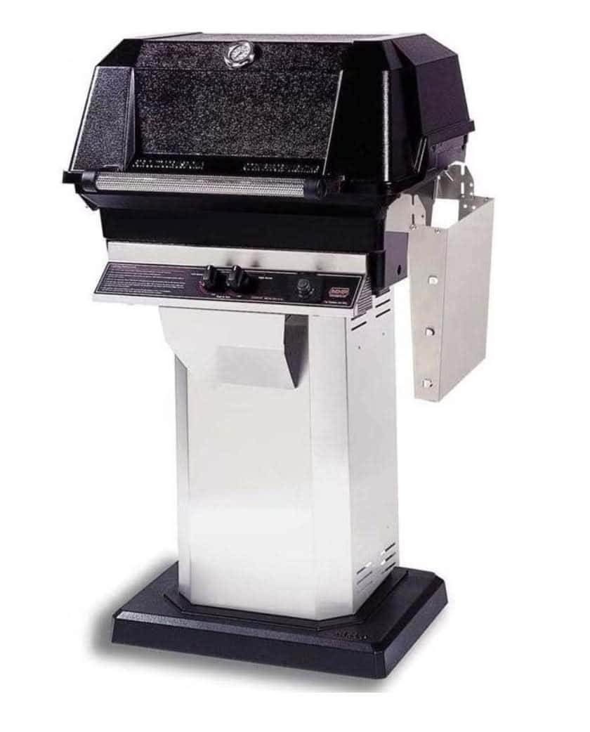 MHP JNR4DD - 37-Inch 2-Burner Stainless Patio Base Grill with Stainless Steel Shelves and Sear Magic Grids - Liquid Propane Gas - JNR4DD-PS + OCOL + OP-P