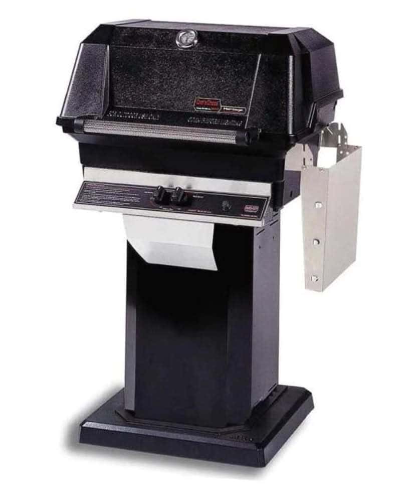 MHP JNR4DD - 37-Inch 2-Burner Black Patio Base Grill with Stainless Steel Shelves and Stainless Grids - Natural Gas - JNR4DD-N + OCOLB + OP-N
