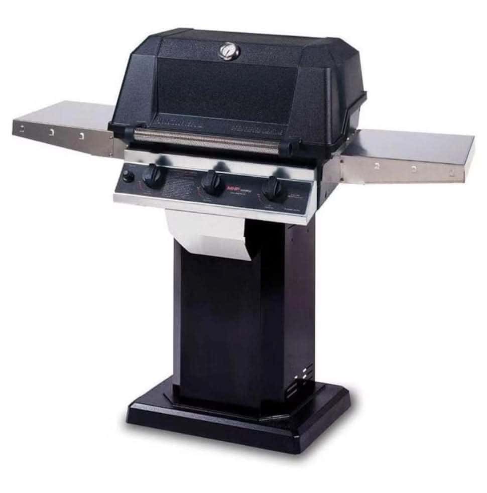 MHP Tri-Burn W3G4DD - 57-Inch 3-Burner on Black Patio Base Grill with Sear Magic Grids - Natural Gas - W3G4DD-NS + OCOLB + OP-N